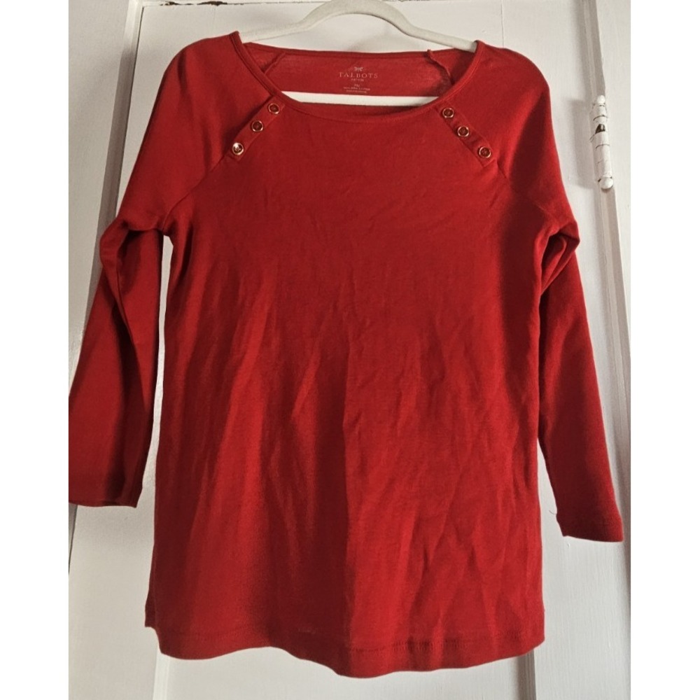 NWOT TALBOTS PETITES woman Sz MP 100% pima cotton RED